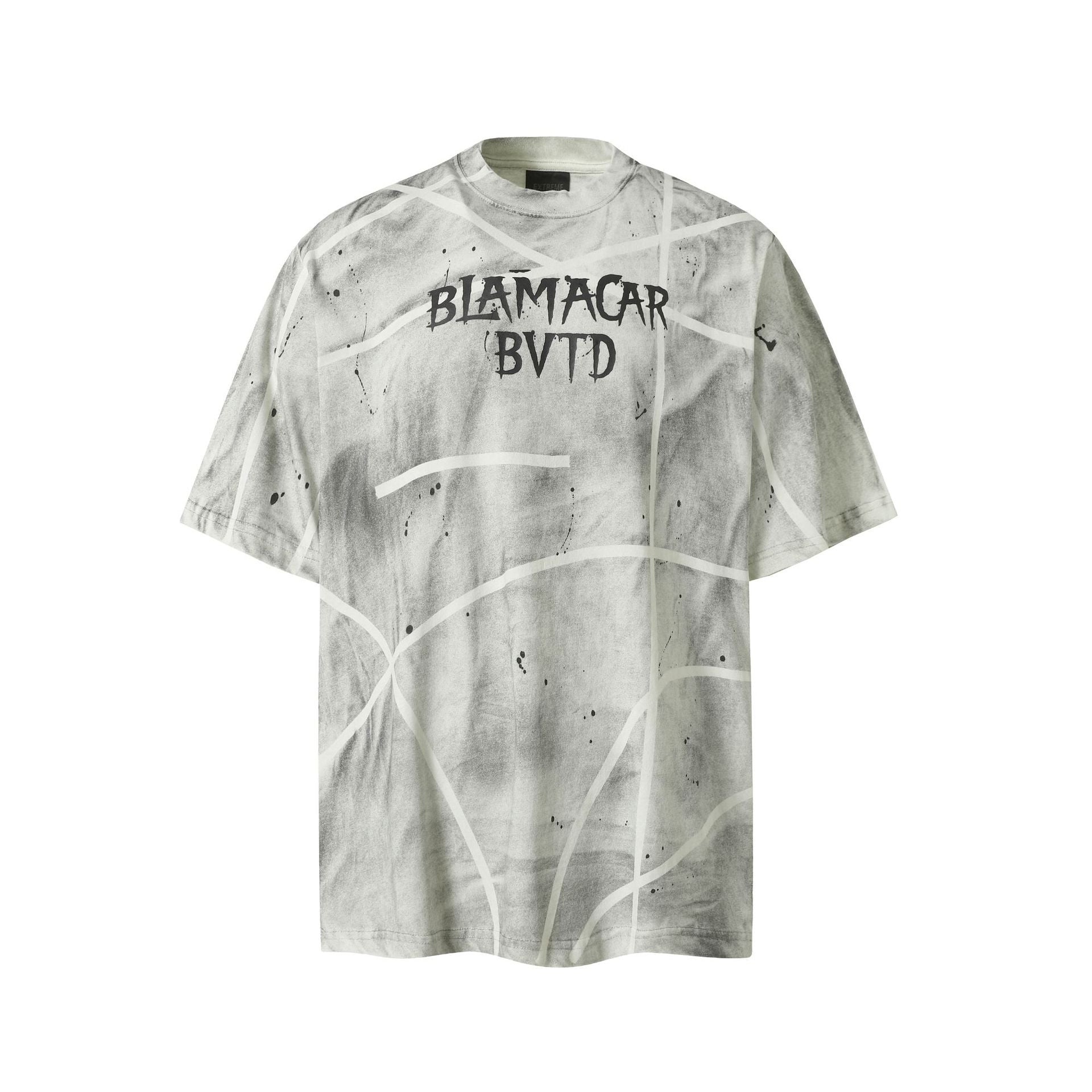 Men's Brand Dirty Spray Graffiti Niche T-Shirt Short Sleeve