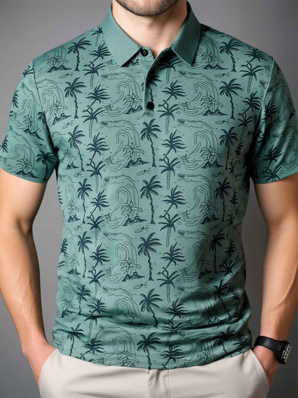 Cross-border Export Ice Silk Polo Shirt Men's Short Sleeve Ice Silk T-Shirt Men's Polo Trend Wholesale