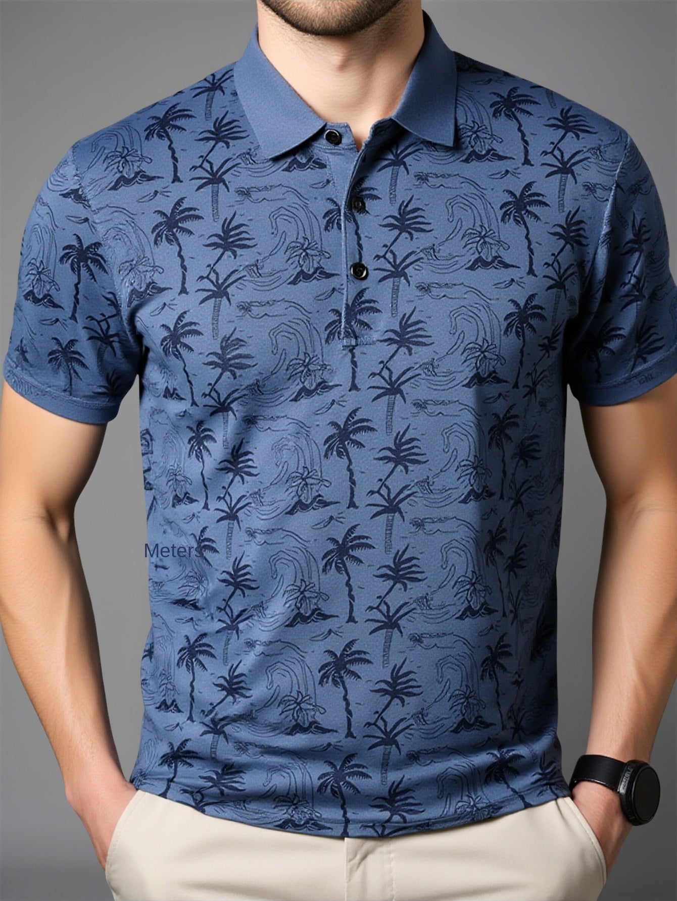 Cross-border Export Ice Silk Polo Shirt Men's Short Sleeve Ice Silk T-Shirt Men's Polo Trend Wholesale