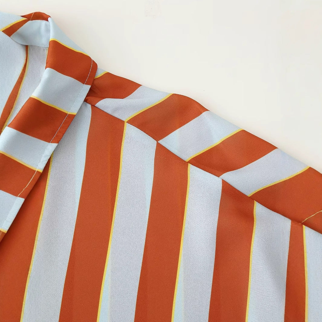 Women's Fashion Casual Striped Loose Shirt